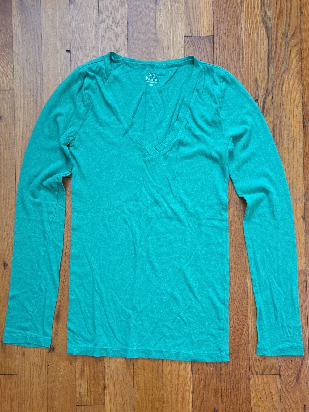 J. Crew Women's Long-Sleeve V-Neck Top - Teal